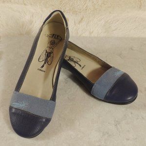 Fly London Women Navy Blue Flat Slip-On Sz 37 (7)